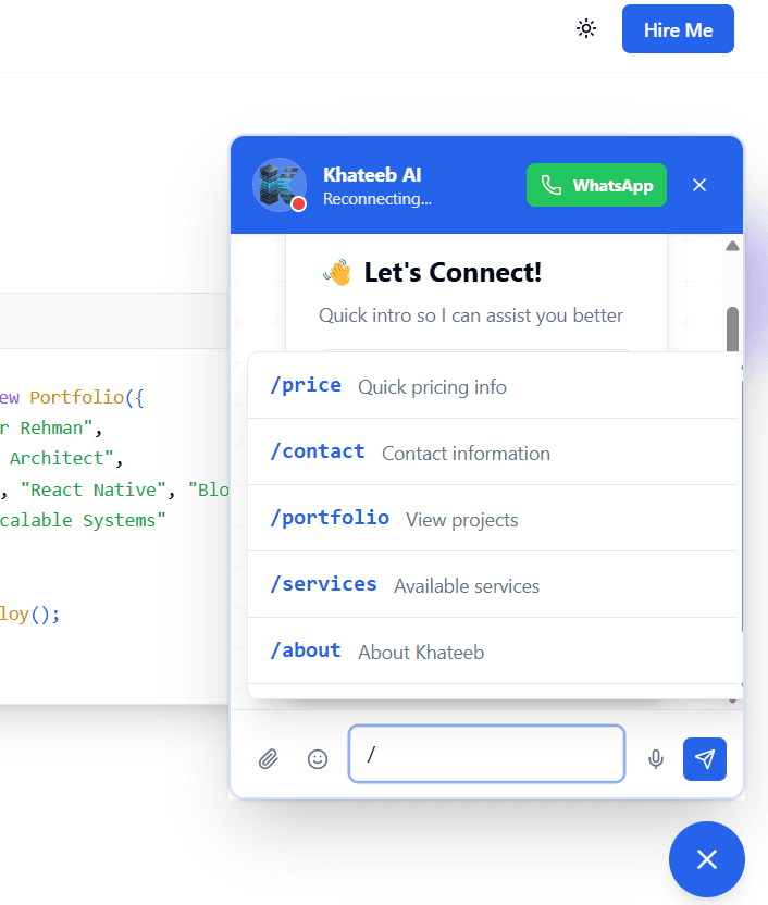 Khateeb.dev - Portfolio & Client Hub view 4